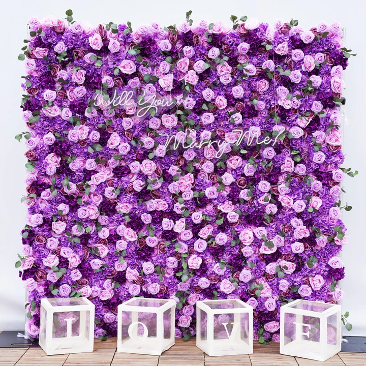 Toronto Purple Flower Wall Rental