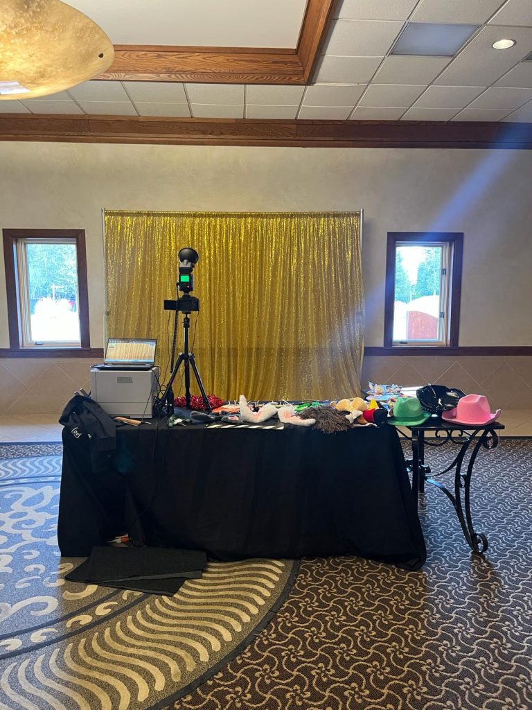 Peterborough photo booth with props and a backdrop, perfect for events and celebrations
